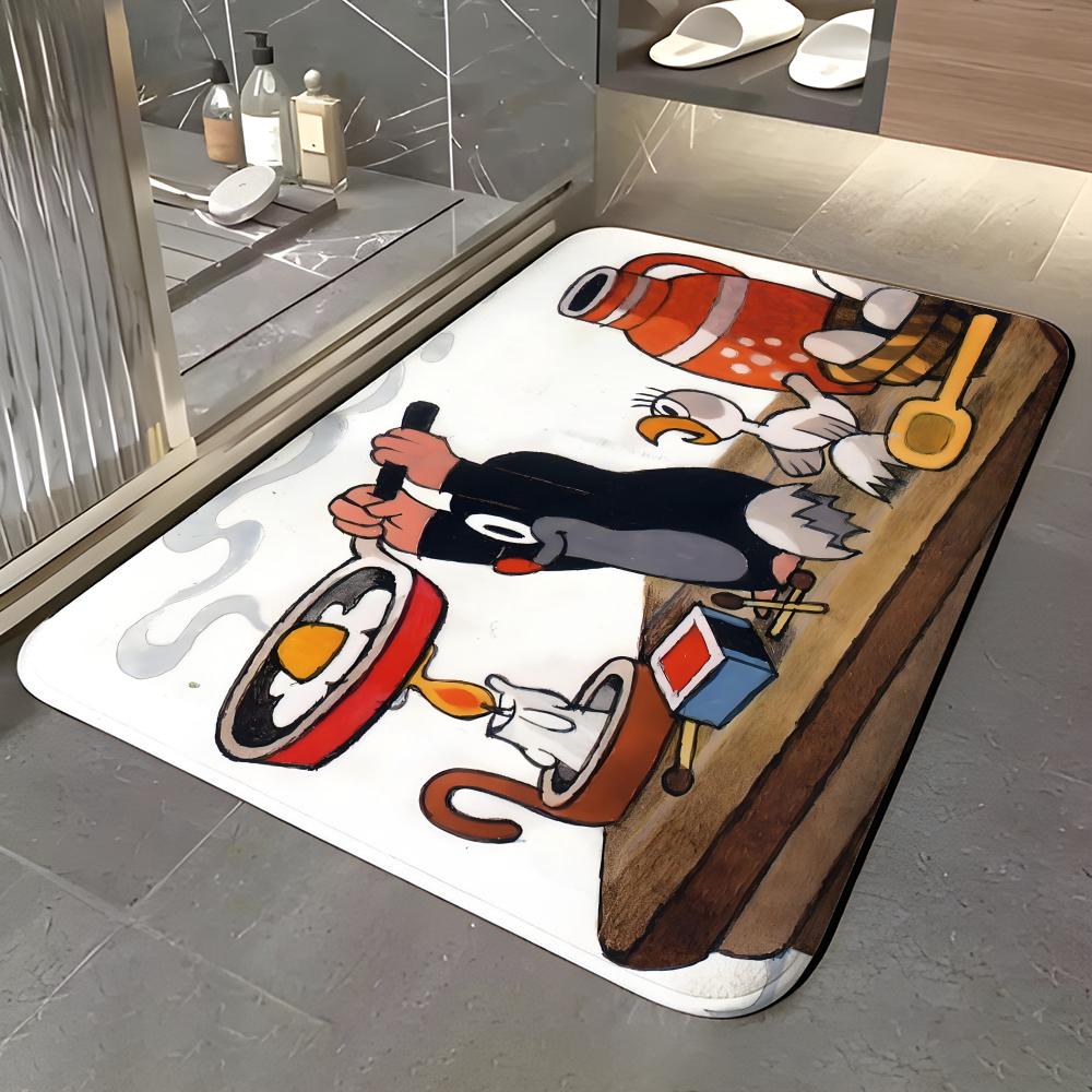 Cartoon K-Krtek Floor Mat Soft Flannel Entrance Door Mat Non Slip Absorbent Bathroom Bedroom Floor Rug