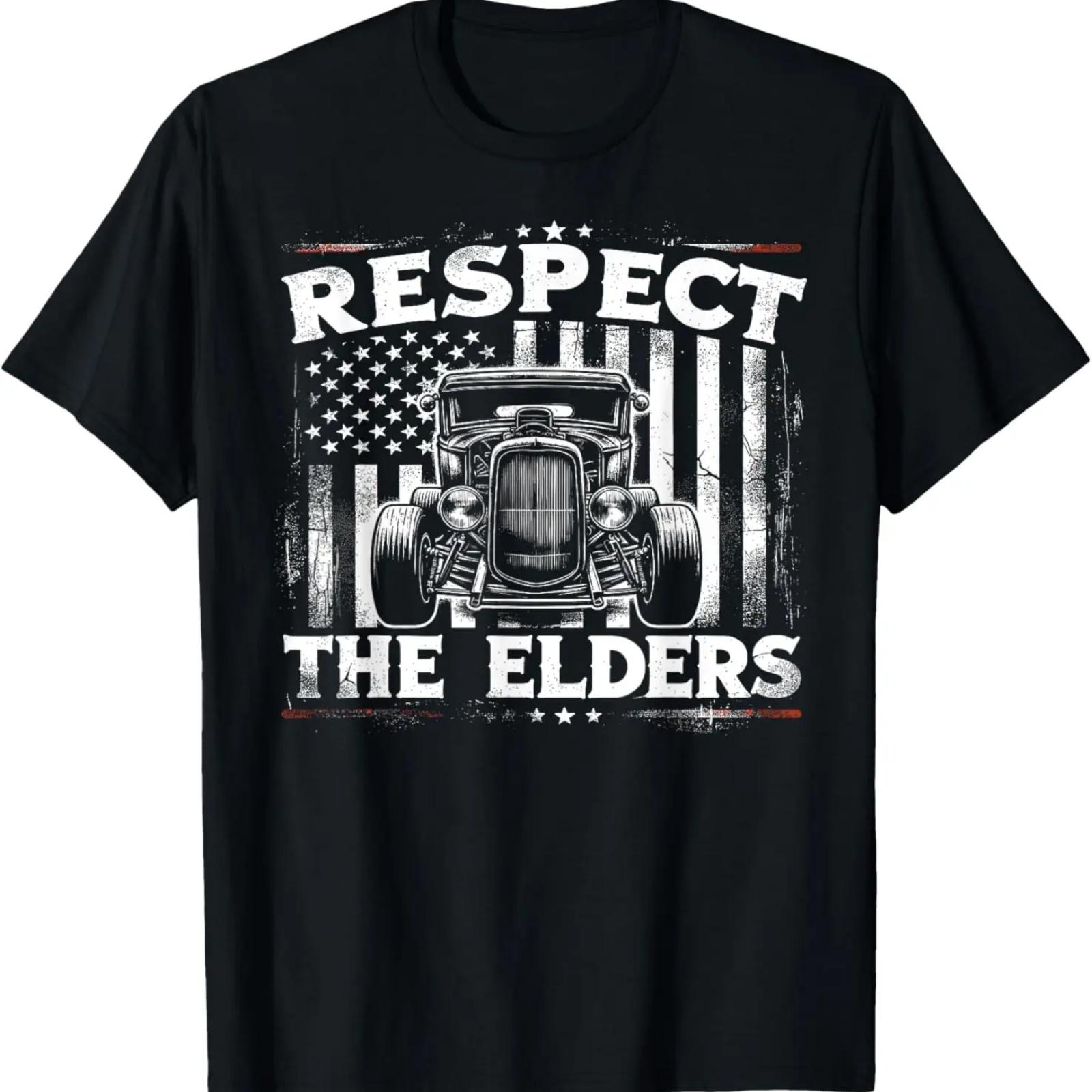 

Hot Rod Grandpa, Respect The Elders, Patriotic Rat Rod Car T-Shirt XXXXXL чёрный