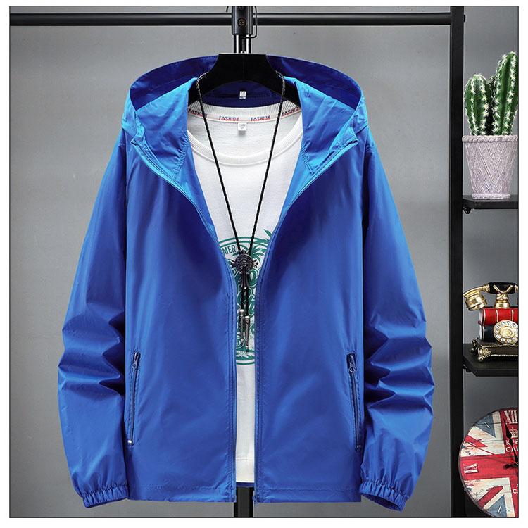 

Летняя мужская и женская солнцезащитная одежда, ветровка с длинными рукавами для пар, дышащая быстросохнущая одежда, светоотражающая дорожная куртка XXXL королевский синий