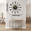 Stylish Modern Classic Design Wall Mount Clocks | Elegant 12-Inch Wall Hanging Timepiece for Home, Office, Living Room, Bedroom Decor (Sun Design)