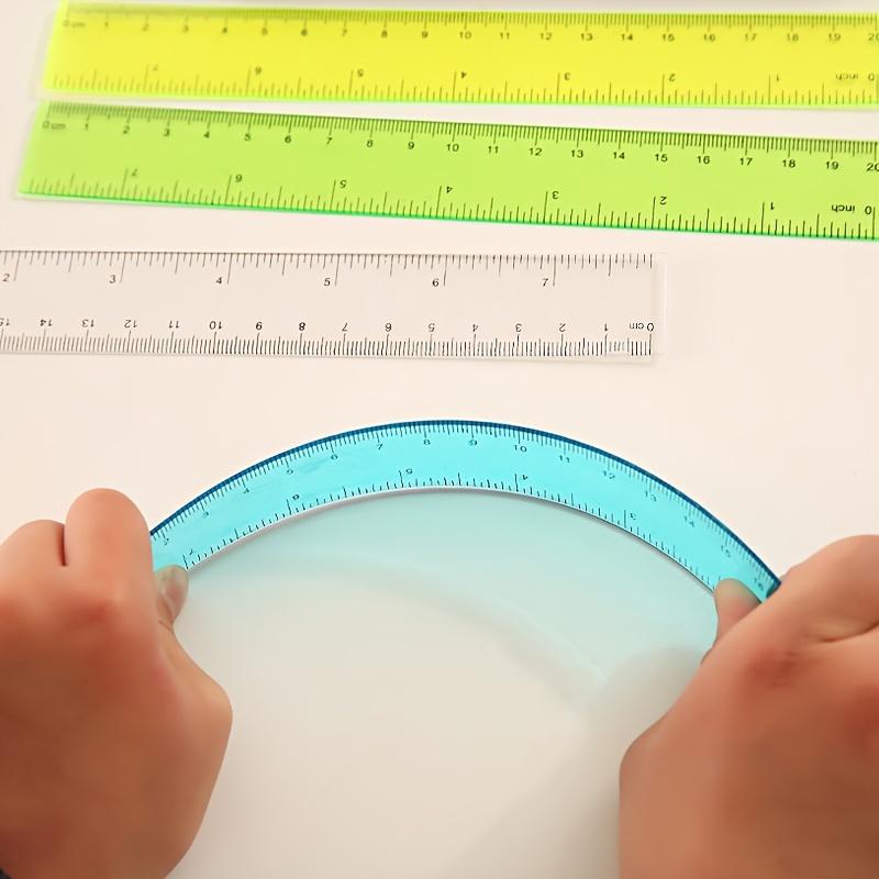 5pcs Transparent Plastic Rulers Precise 8-Inch Measuring Tools Students Office Home Easy-to-Read Space-Saving Design