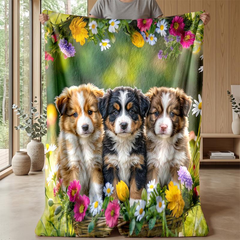 Flaming Rottweiler Artwork Theme blanket Lightweight Warm Flannel Blanket Decorative Throw Blanket for Home Decoration