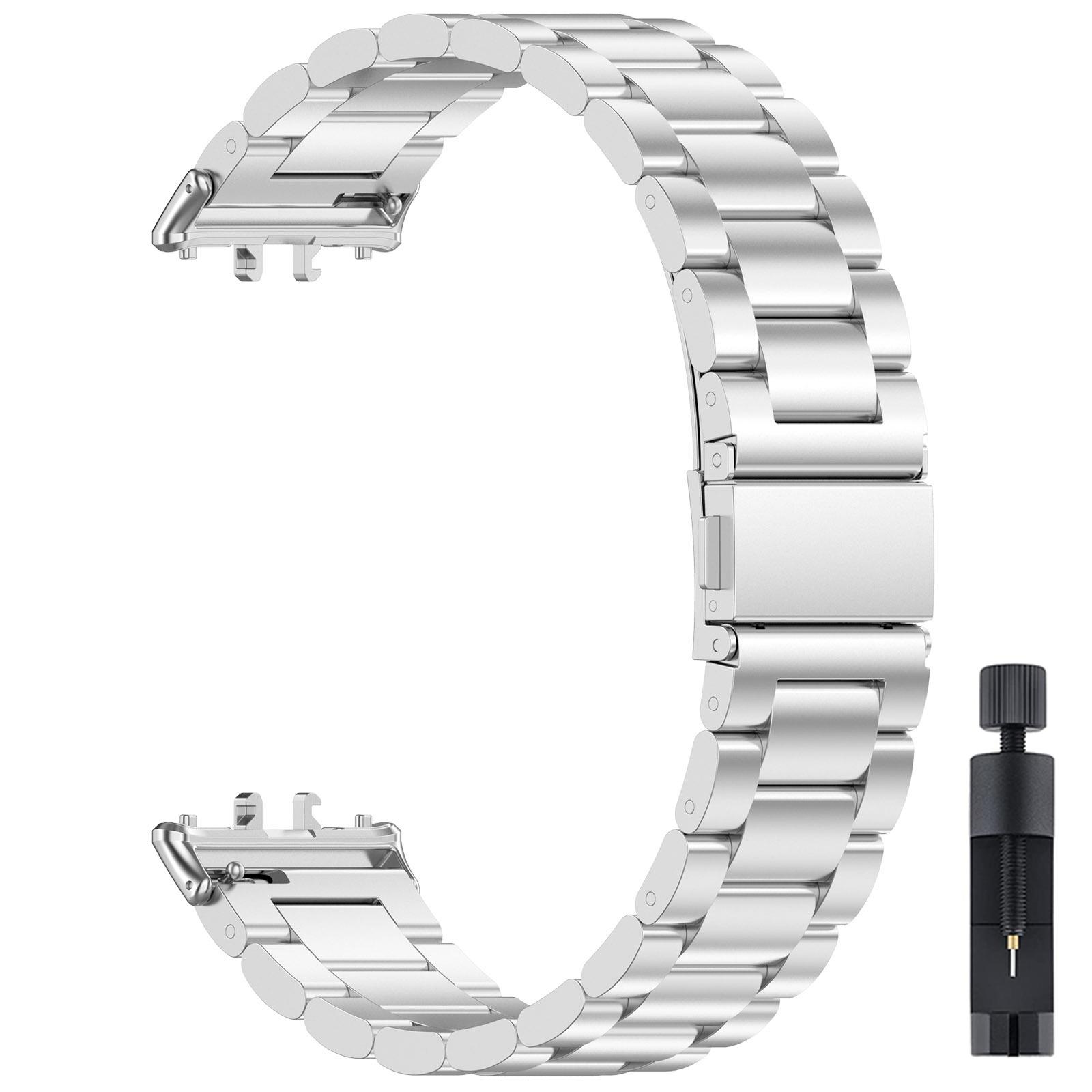 

Ремешок из нержавеющей стали для Samsung Galaxy Fit 3, металлический браслет, роскошный деловой ремешок для Samsung Galaxy Fit3 SM-R390, аксессуары Samsung Galaxy Fit 3 серебряный