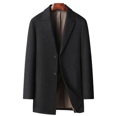 New Autumn and Winter Men's Knitted Wool Coat Men's Slim Mid-length Cashmere Woolen Coat Men's Coat