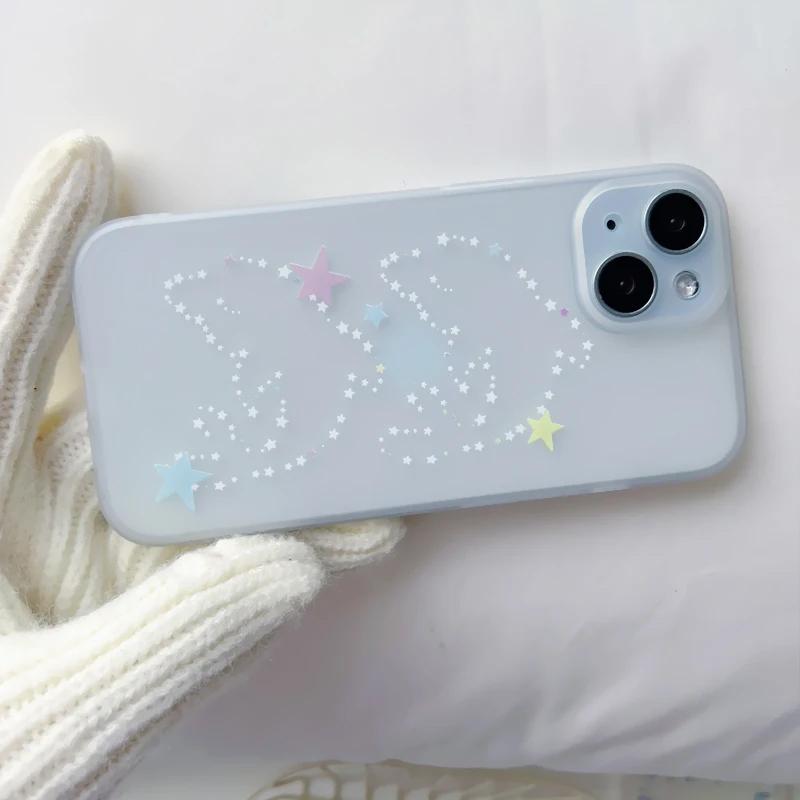 Lovely Korean INS Cat Dolphin Cute Phone Case for iPhone 16 Pro 15 14 13 12 11 Promax Plus Luxury High-end Minimalism Back Cover