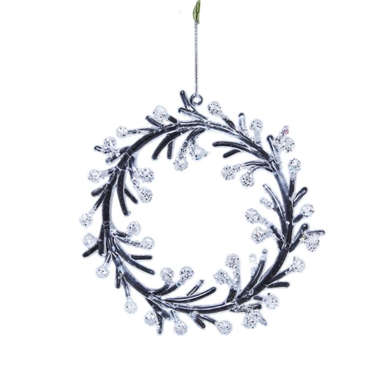 Sparkling Butterfly Deer Snowflake Ornament Shatterproof Acrylic Christmas Tree Decoration For Festival Tree Display