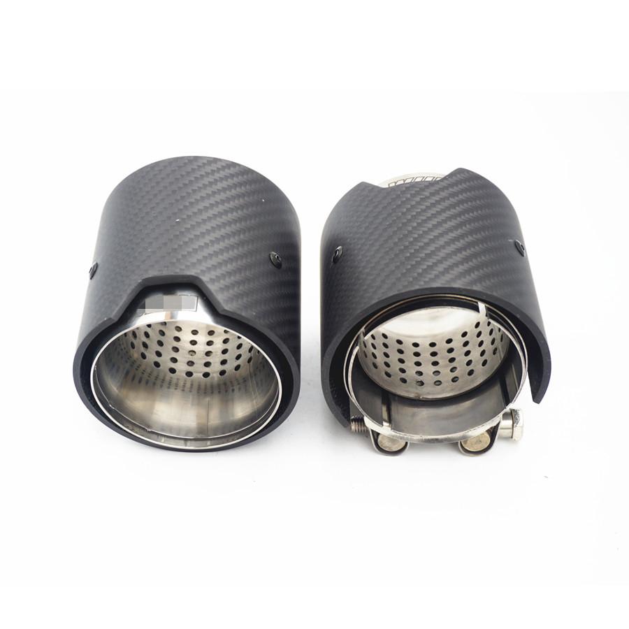 Brand New Car Carbon Fiber Exhaust End Tail Tips 71mm In
