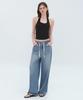 Woman Women'S Tencel Wide Elastic Denim Pants [Light Indigo]