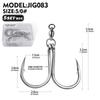 5pcs/box Saltwater Fishing Jigging Hooks Forged Extra Strong Stainless Steel Trolling Sea Bass Striper Snapper Fishing Hooks