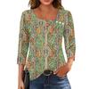 3/4 Sleeve Shirts For Women  Tees Blouses Casual Plus Size Basic Tops Pullover