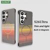 Pour Samsung Galaxy S26Ultra Coque de Luxe en Fibre de Carbone sans Bordures pour Magsafe pour Samsung Galaxy S26 S25 S24 S23 Ultra Plus Housse
