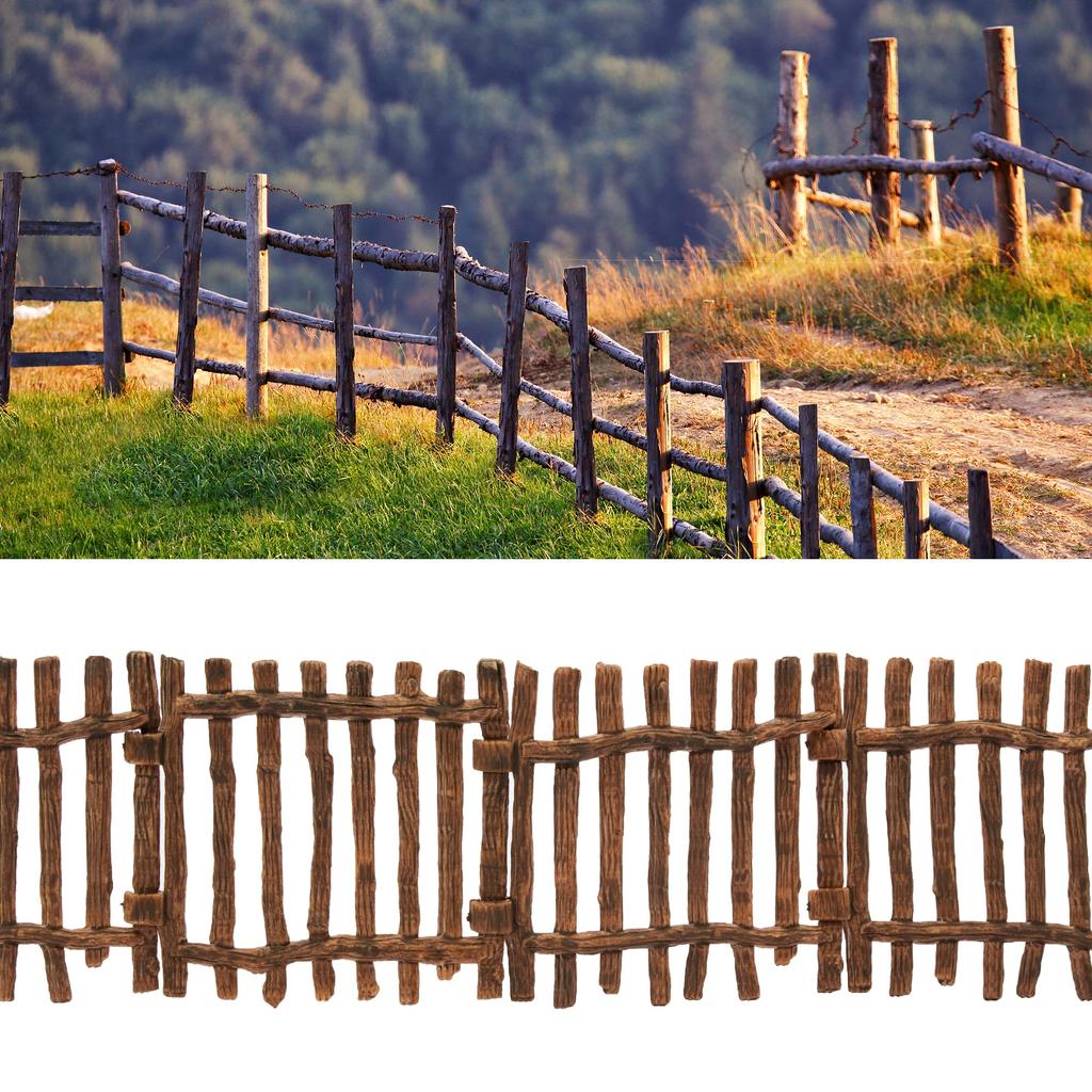 EYSCOTA 12PCS Farm Fence Toy Plastic Cowshed Paddock and Farm Animal Figures Accessories Fencing Playset for Kids Toddlers