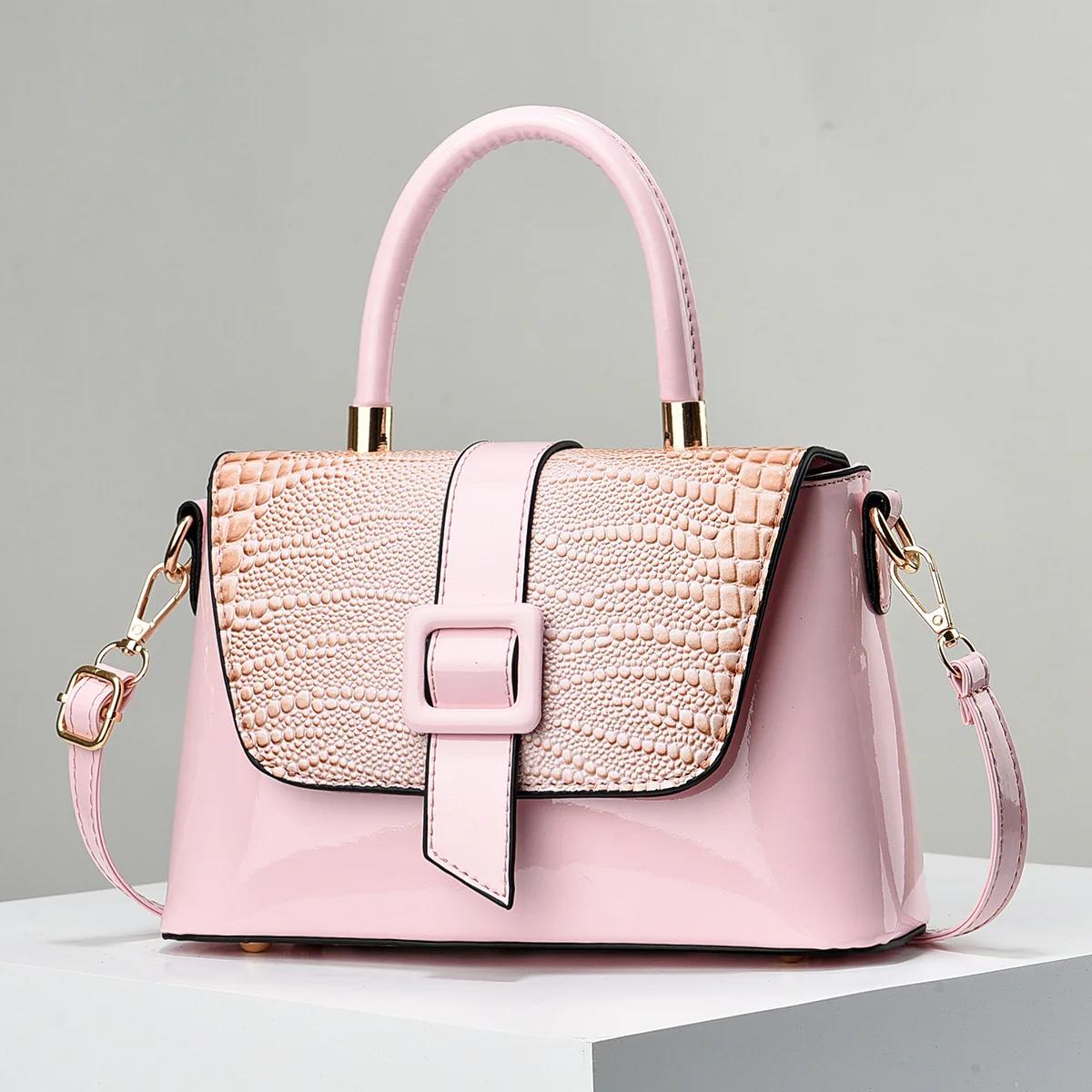 

Роскошная женская сумка из лакированной кожи с крокодиловым узором, повседневная сумка через плечо, классическая сумка через плечо в стиле ретро, сумка для банкета и поездок на работу