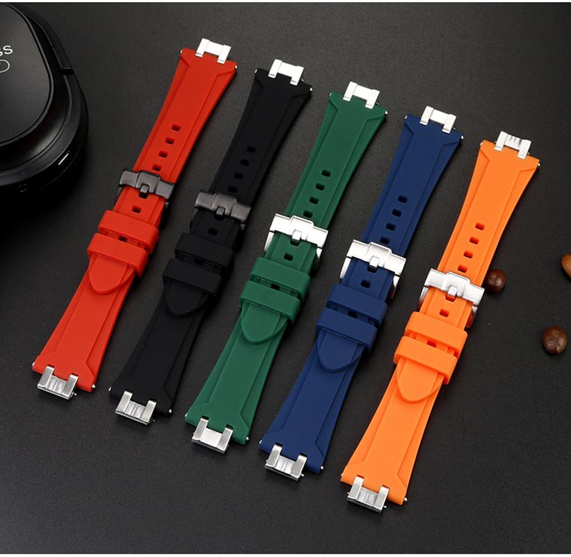 Für MAURICE LACROIX AIKON Gummiarmband-Steg AI6008 6038 6007 Armband Schnellverschluss Metall Stahlkopf Silikon Uhrenarmband