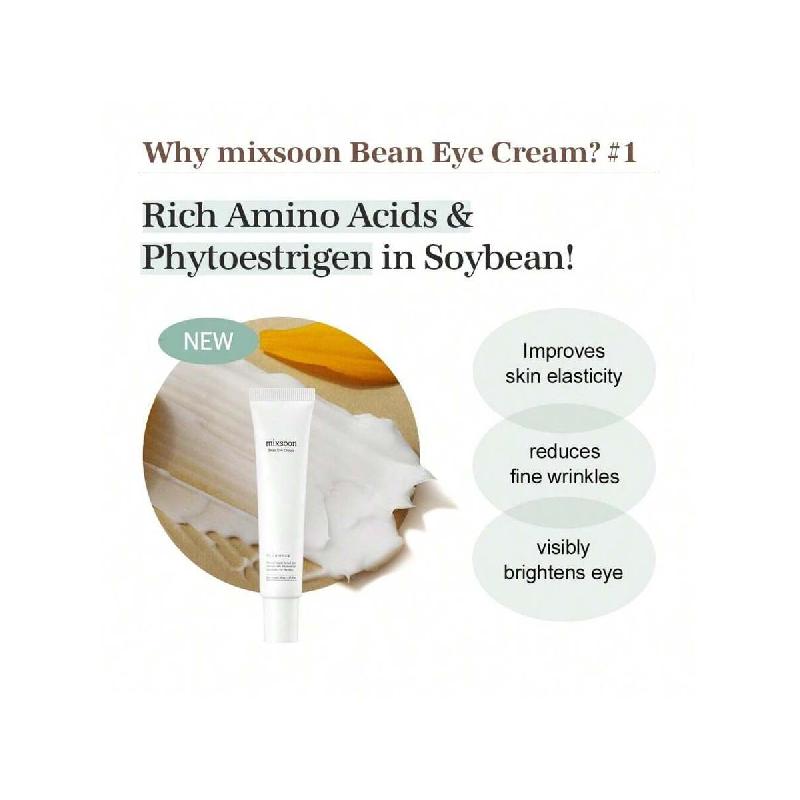 Mixsoon Bean Eye Cream Moisturizer With Mild Soothing Beans Korean Skin Care  / 20ml