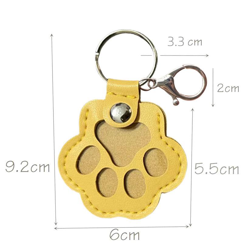 Exquisite Leather Pet Fur Keychain: Cute Cat & Dog Hair Bag Charm Ornament