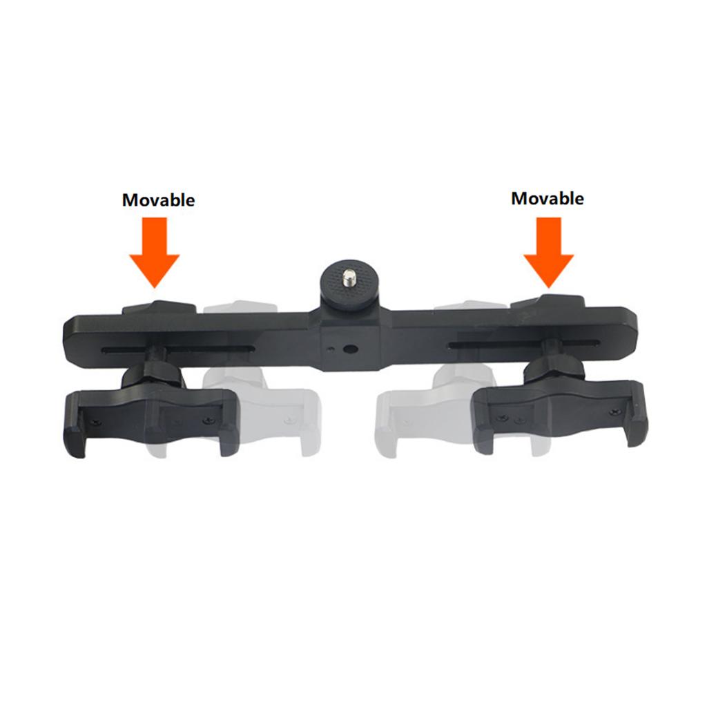 Smartphone Mount Double Clip Tripod Adjustable Movable Crossbar Clip for Living Stream Video Recording Selfie Holder Part