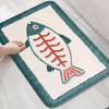 Kawaii Sea Turtle Bath Mat, Soft Flannel Non-Slip Floor Mat for Bathroom Shower, Ocean Decor Carpet Home Decoration
