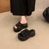 Thick-soled Shoes Height-increasing Shoes Flip-flops New Style Wedge Heel Slippers