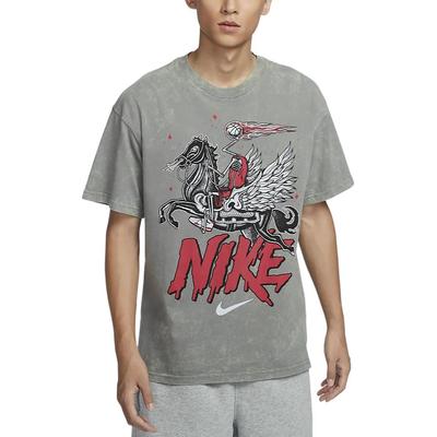 Round Neck Fashion Comfortable Short Sleeve T-Shirt Men Tops Light-Gray HF6200-029
