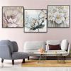 Gold Flower Poster Oil Painting Poster Golden Leaf Prints Colorful Floral Canvas Painting Romantic Textured Home Wall Decoration