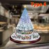 9 tipi di albero di Natale rotante scultura treno decorazioni incolla cristallo ghiacciato albero di Natale vetrofanie decorazioni natalizie per la casa