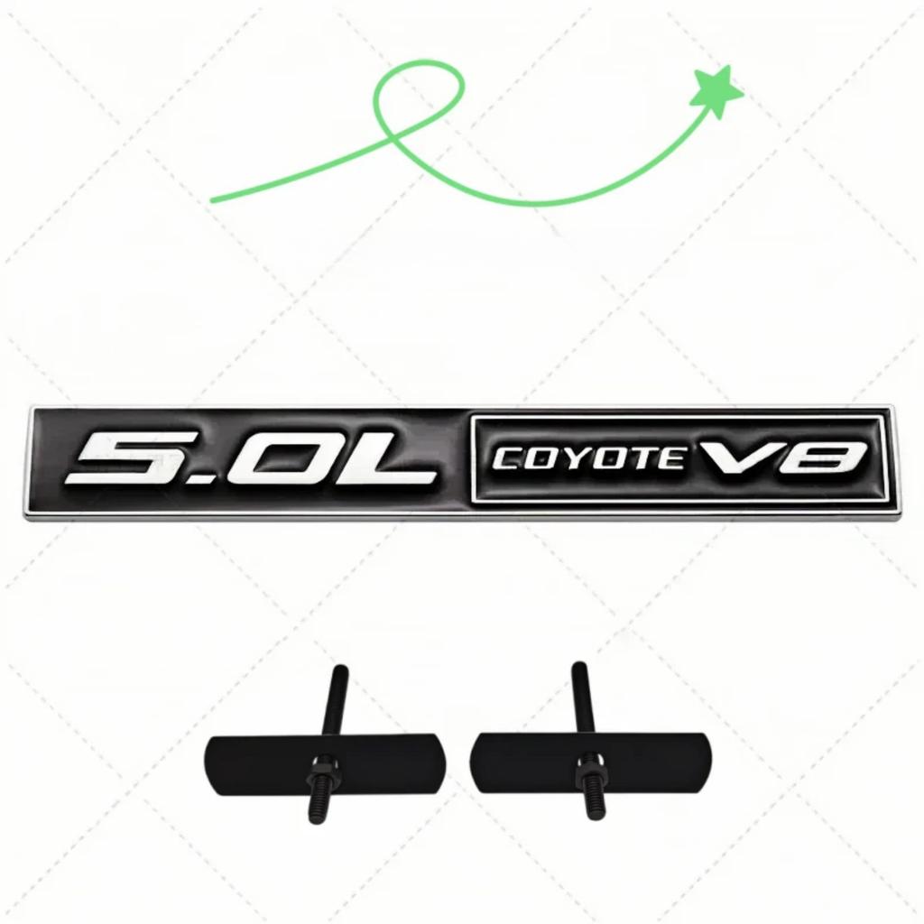 3D Metal 5.0 V8 Badge Sticker Rear Trunk Side Fender Emblem Decal