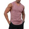 Herren Trainings Tops Sommer Fitnessstudio Fitness Sportliche Tanktops Lässig V-Ausschnitt Textur Muscle Fit Bequem Schnelltrocknend Westen