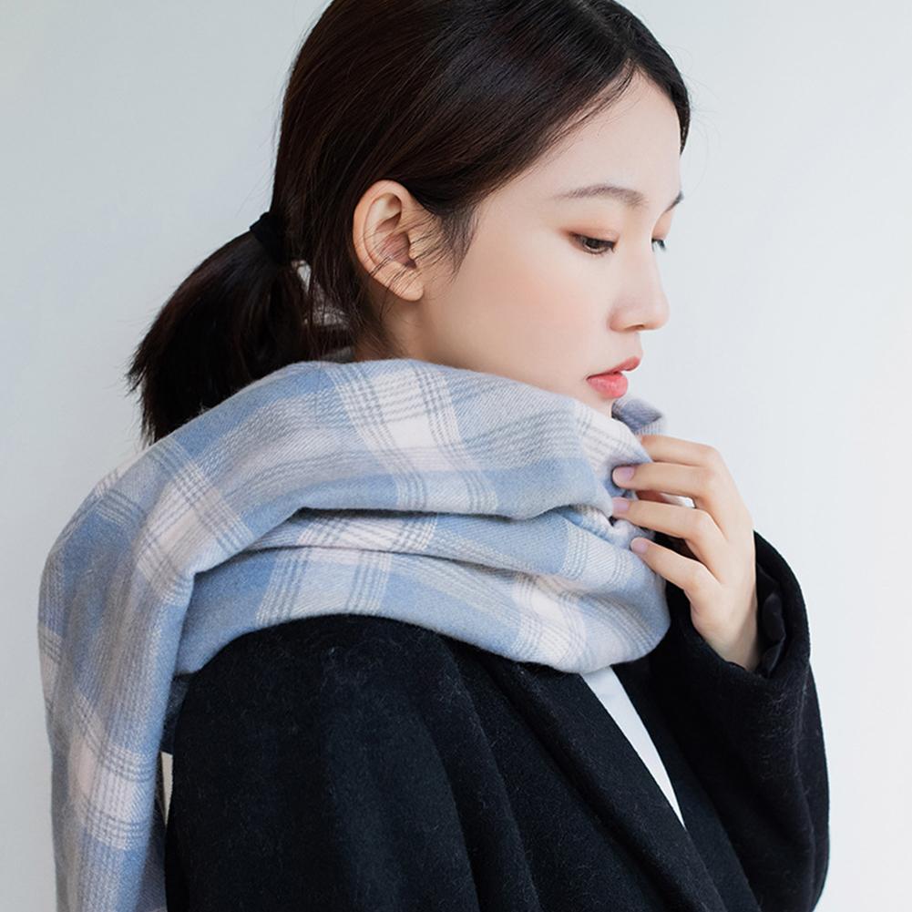 Autumn Winter Warm Shawl Unisex Imitation Cashmere British Style Plaid Tassel Scarf Cape
