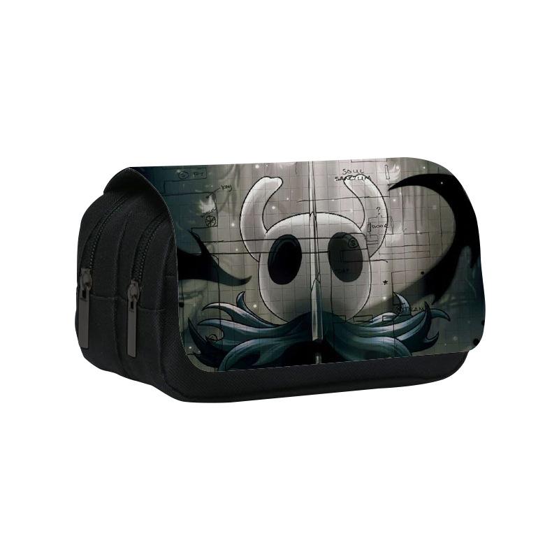 Hollow Knight Double-Layer Pencil Case Cartoon School Pen Bag For Student Large Storage Students Pencil Box School Gift