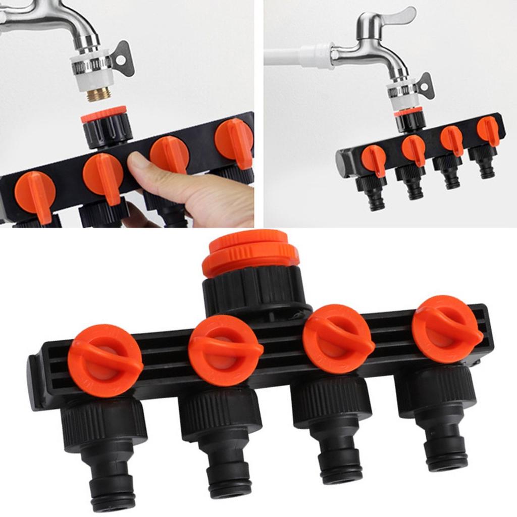 4 Way Tap Connector Garden Manifold Hose Pipe Splitter Adapter Water Faucet