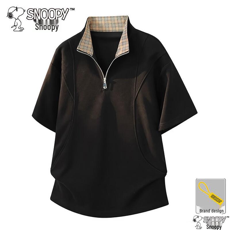

SNOOPY Men s Stand-Collar Short Sleeve T-Shirt 2XL
