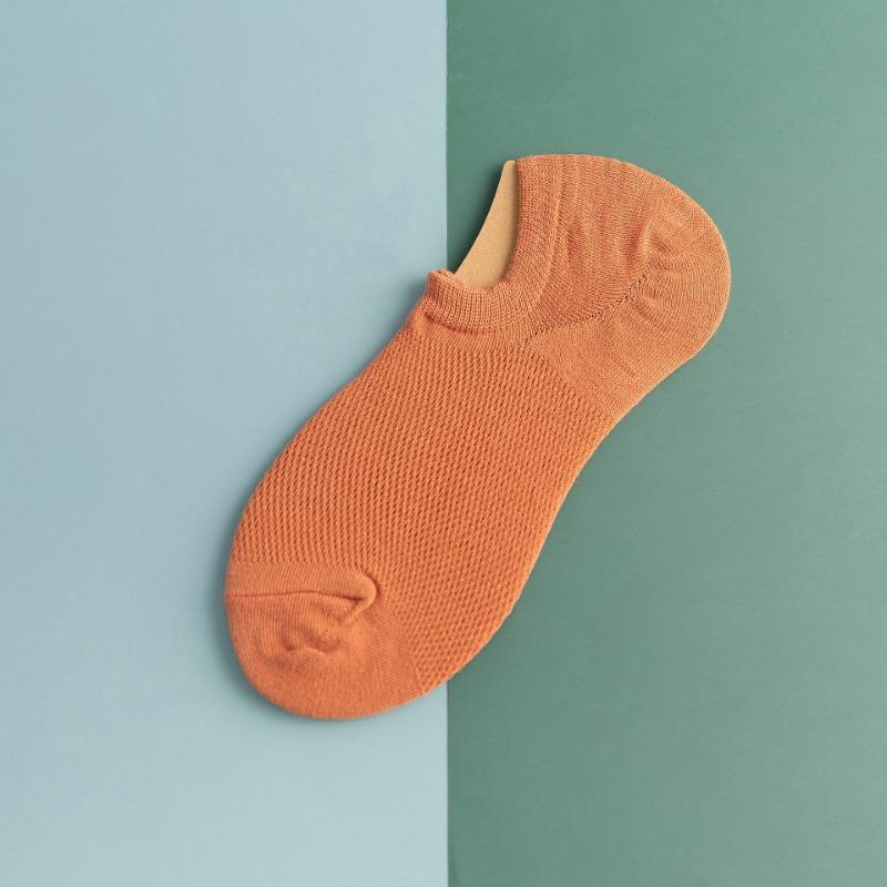 

Мужские летние новые носки-невидимки из сетки и силикона, однотонные, нескользящие 1 pair