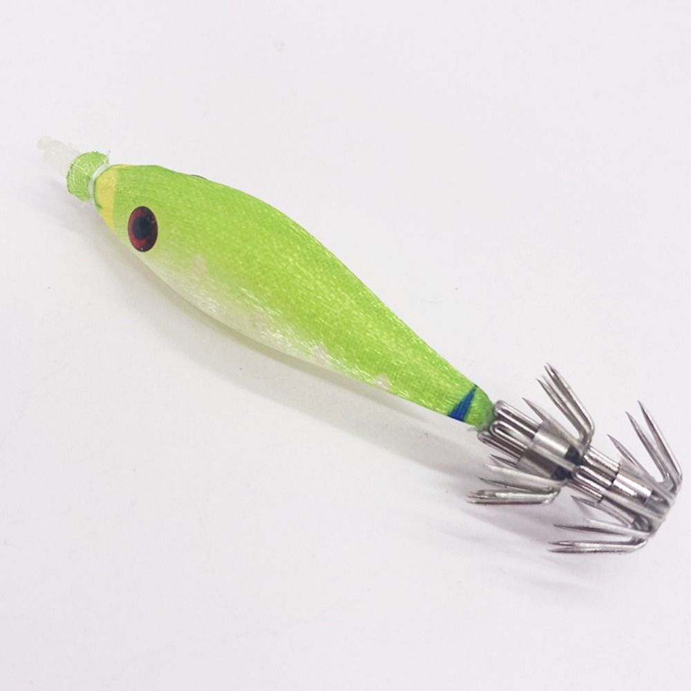 2pcs 2022 Luminous Jigs Lifelike Octopus Bait Fishing Tackle Weave Squid Hook Wood Shrimp Lures