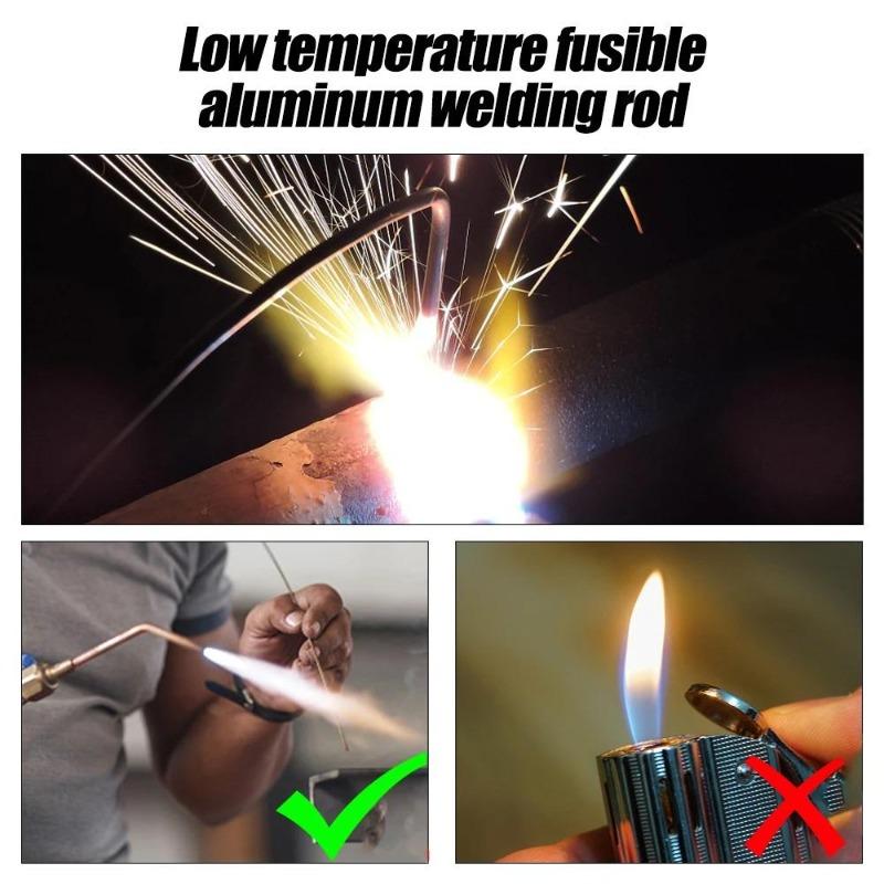 10-40pcs Aluminum Welding Rods 1.6/2.0mm Low Temperature Easy Melt Aluminum Welding Wire Flux Core Suitable for Soldering