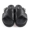 Very Good Sergio Rossi Sandals sr Twenty Leather cross with jewels black 37.5 Used