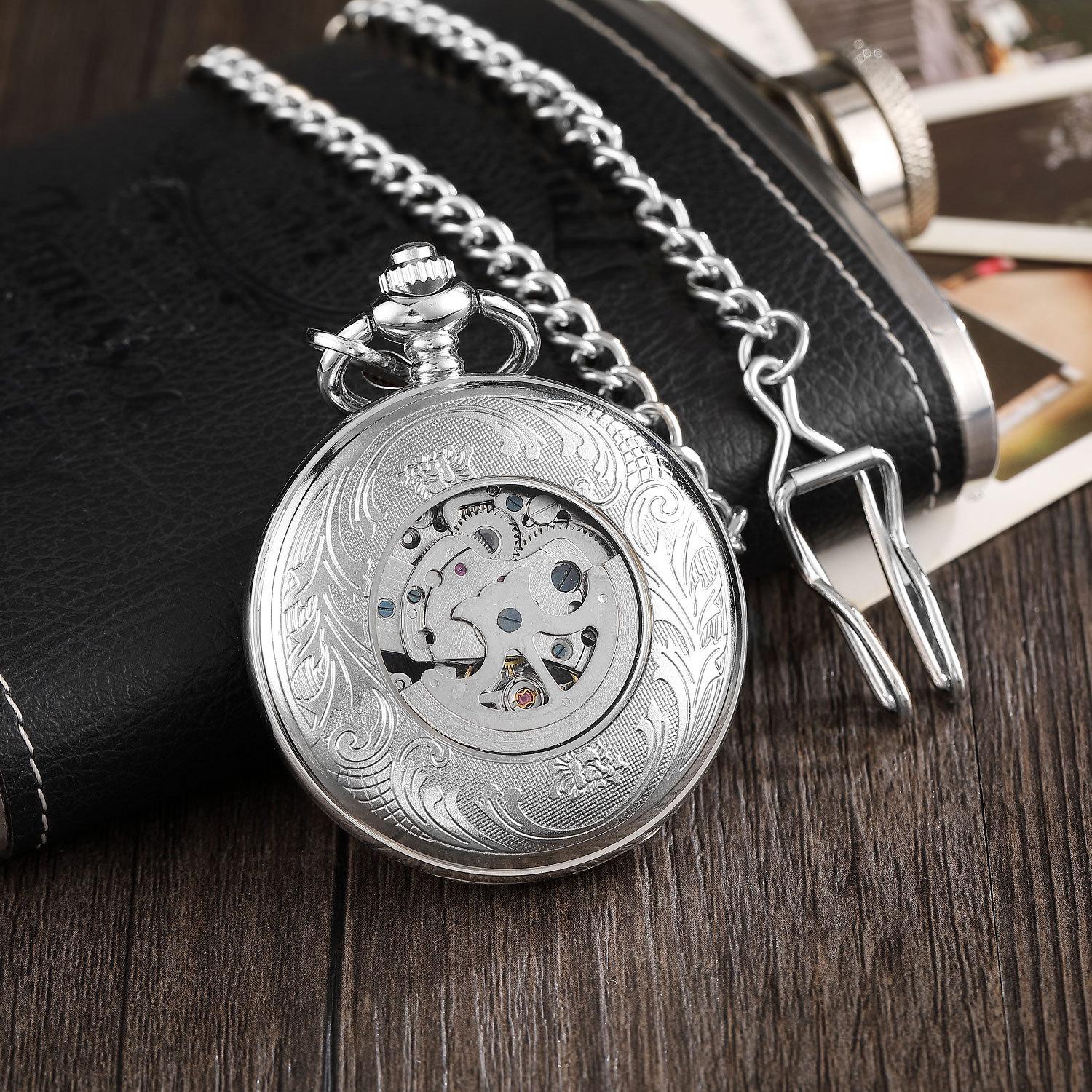 Автоматические механические карманные часы с откидной крышкой — фото 4