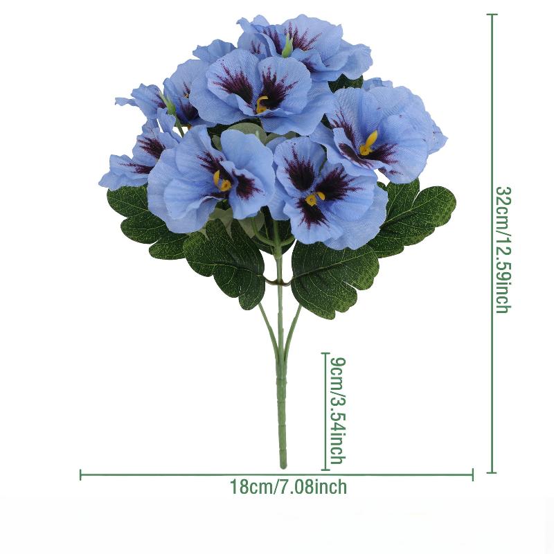 Silk Cloth Artificial Pansy Flowers DIY Phalaenopsis Simulated Rose Bouquet Soft Dyed Edged Flower Bouquet Photography Props