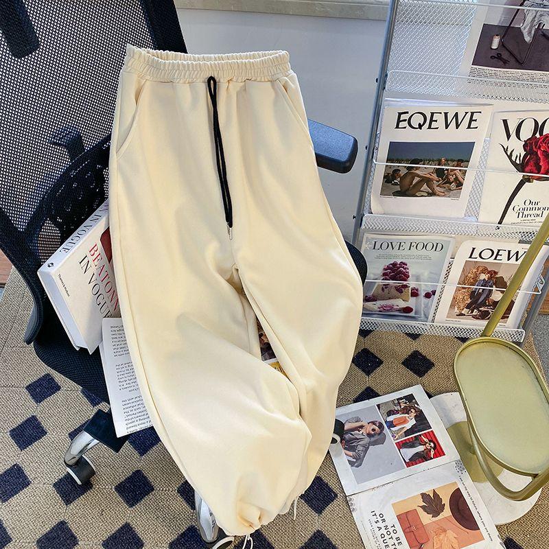 Women Suits Sets Cotton Large Size Pants Thickened Sweaters Coat Top Longs Pants Two-piece Oversize 2PC Suit