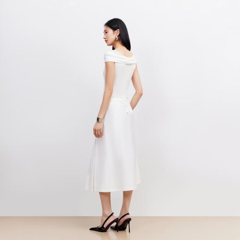 VEROMODA Pleated High-Waist A-Line Midi Skirt with Detachable Belt