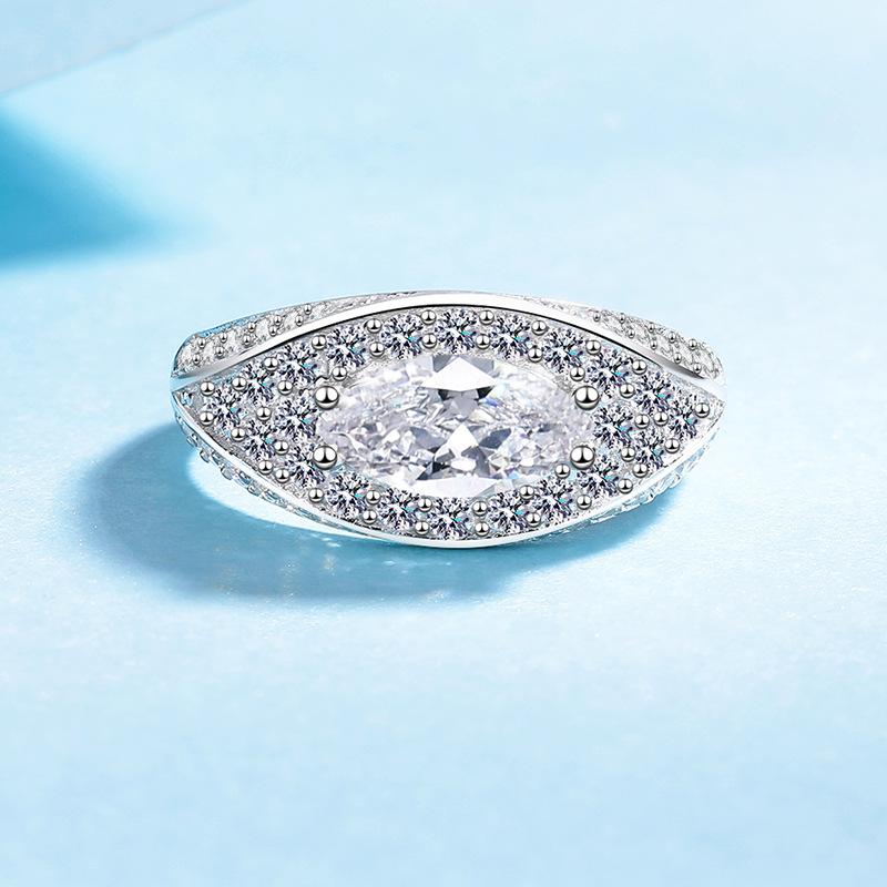 Exquisite Evil Eye Luxury Light Luxury Ring 1ct Women Moissanite PT950 Platinum Fine Texture, Comfortable & Secure