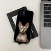Pet Sphynx Sphinx Cat Phone Case For Apple iPhone 15,14,13,12,11,Pro,X,XS,Max,XR,Plus,Mini Soft Black Cover