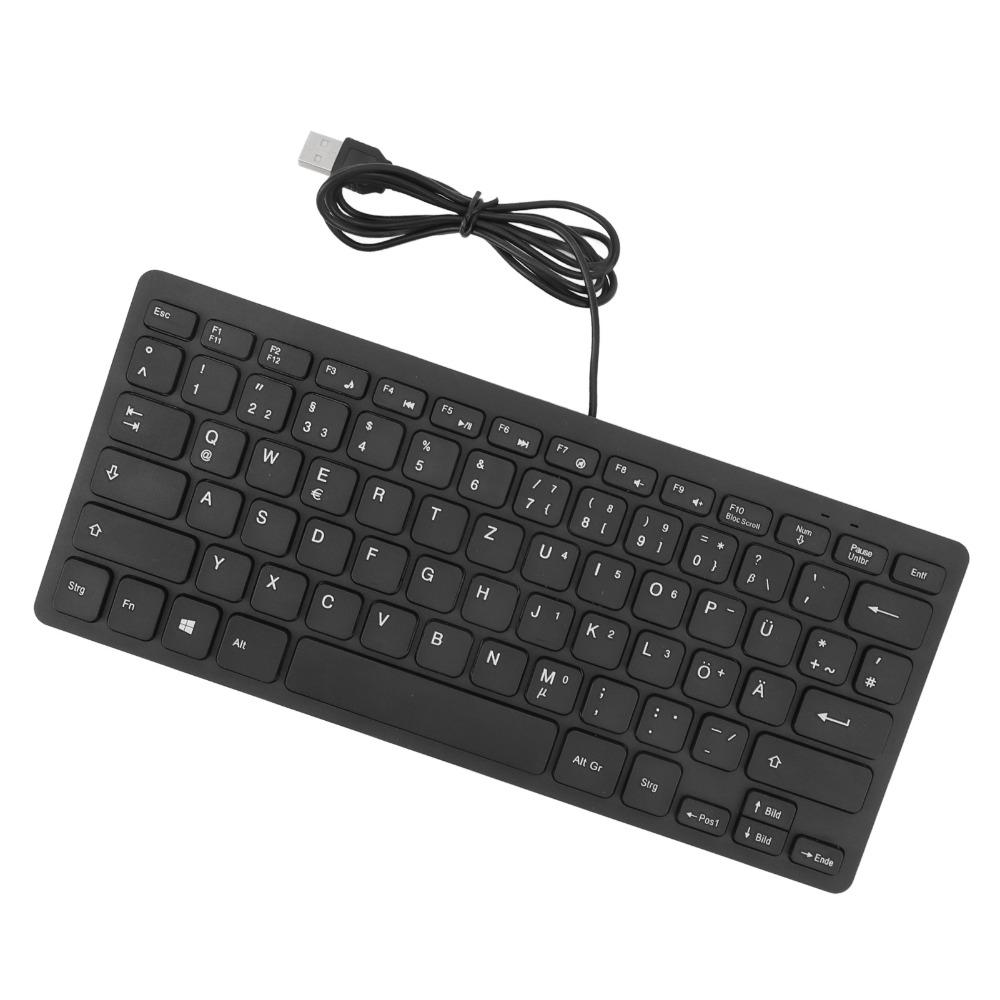 78 Keys Language Keyboard Splash Proof USB Wired Keyboard Durable Ultra Thin Keyboard  Office Work