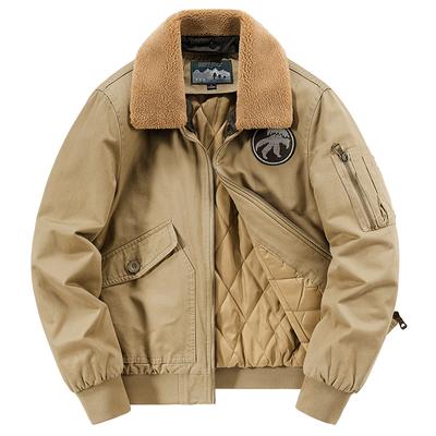 Men's Autumn and Winter Velvet Thickened American Retro Tooling Cotton-padded Jacket Pilot Casual Jacket Cotton-padded Jacket