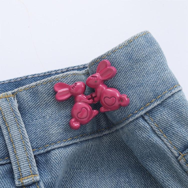 Rabbit Shape Adjustable Jean Button Waist Buckle Snap Pants Buckle Fastener