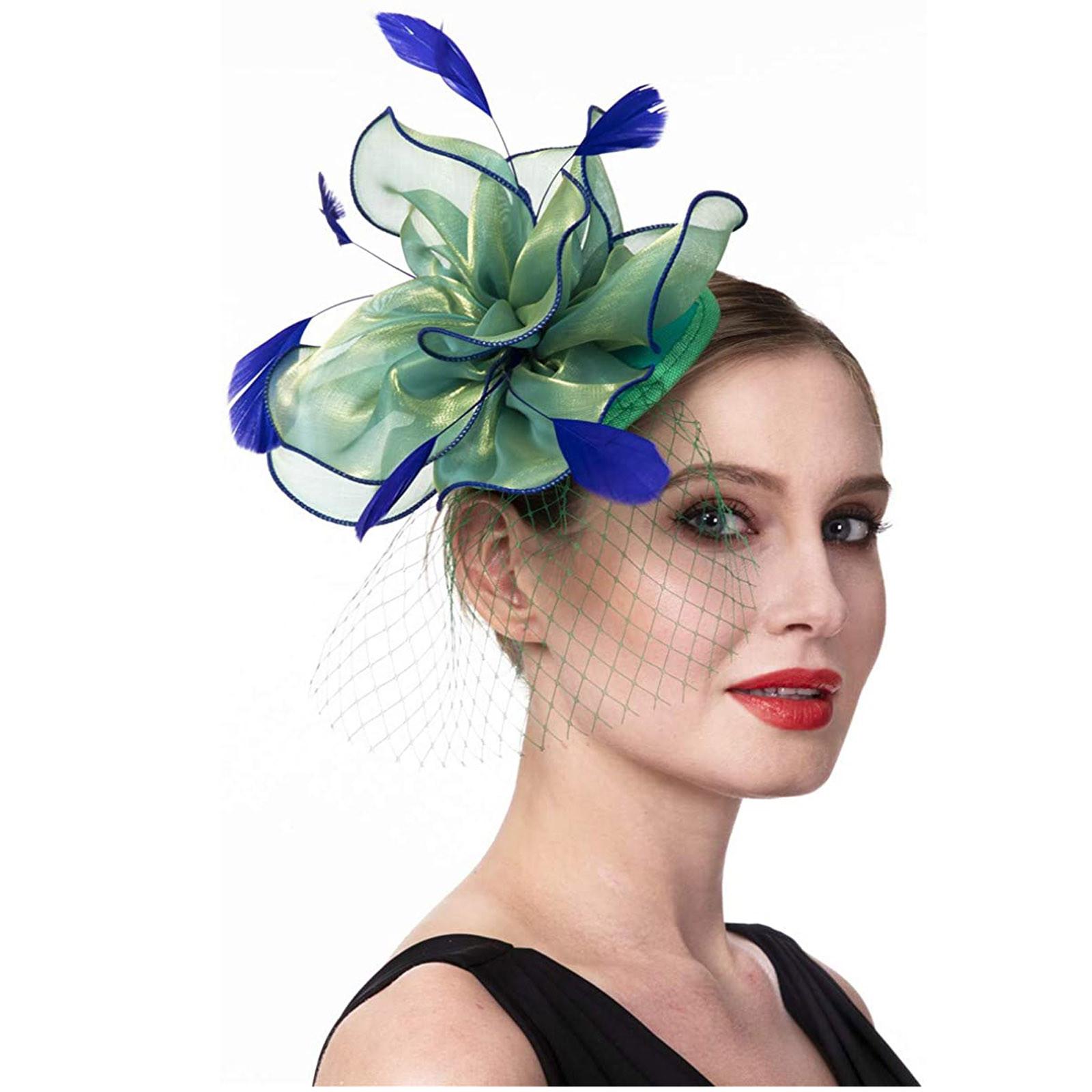 

Женщины Девушки Сетка Чародеи Шляпа Коктейльная Вечеринка Оголовье Головной Убор Свадебная Шляпа One Size зелёный
