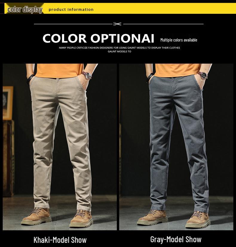 Hong Kong 2025 Men's Slim Fit Business Stretch Trousers - Spring/Autumn Season, High-End Straight Leg Casual Pants