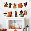 Vintage Halloween Pumpkin Black Cat Witch Owl Hanging Banners Decorations Halloween Trick or Treat Home Wall Party Festival Room