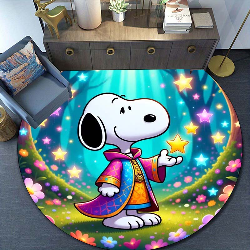 Lucky Red Rose Printed Round Carpet Anti Slip and Easy To Clean Ideal Carpet for Home or Vacation Homes Durable and Affordable