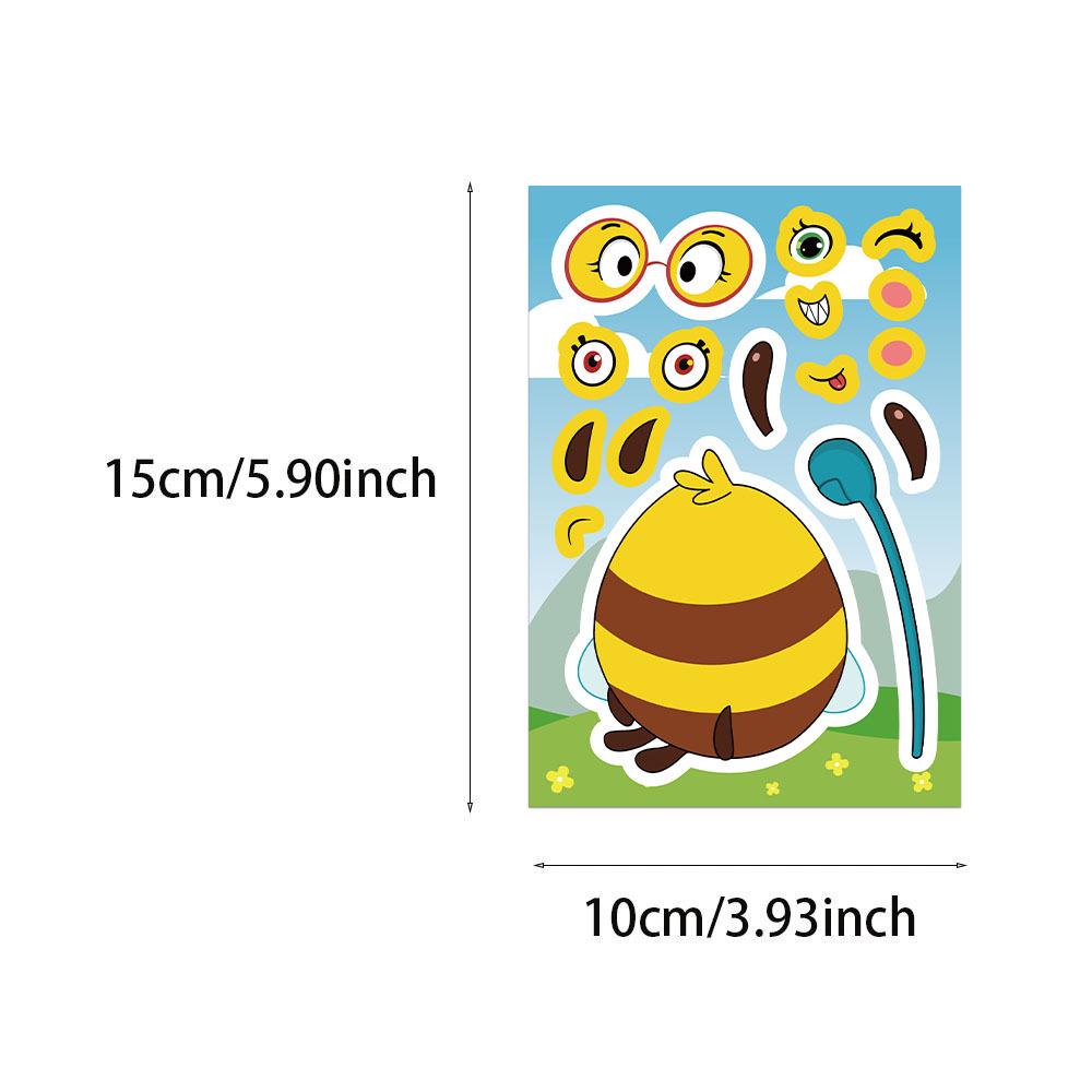 Creative Bee Cartoon Stickers Set - 8 Sheets for Phone Cases & Notebooks
